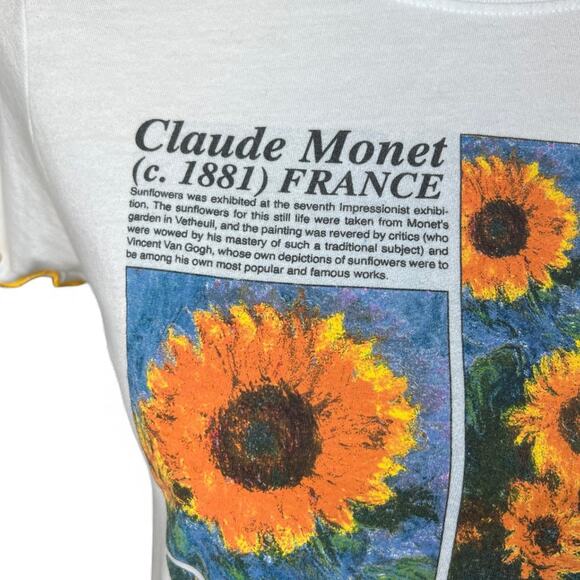 Claude Monet sunflower t-shirt artsy boho Y2K 90s streetwear dopamine - Picture 2 of 6